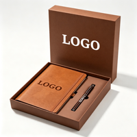 Kit de bienvenue personnalisé avec logo 2 en 1, carnet en cuir A5, stylo, ensemble cadeau personnalisé pour le personnel de bureau