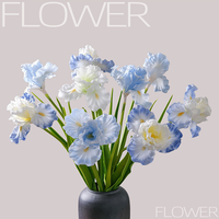 Fleurs artificielles Iris bleu Alice de qualité supérieure, 72 cm, toucher réel, Fleur de Lys pour la décoration de la maison, de l'hôtel, du mariage, du bar