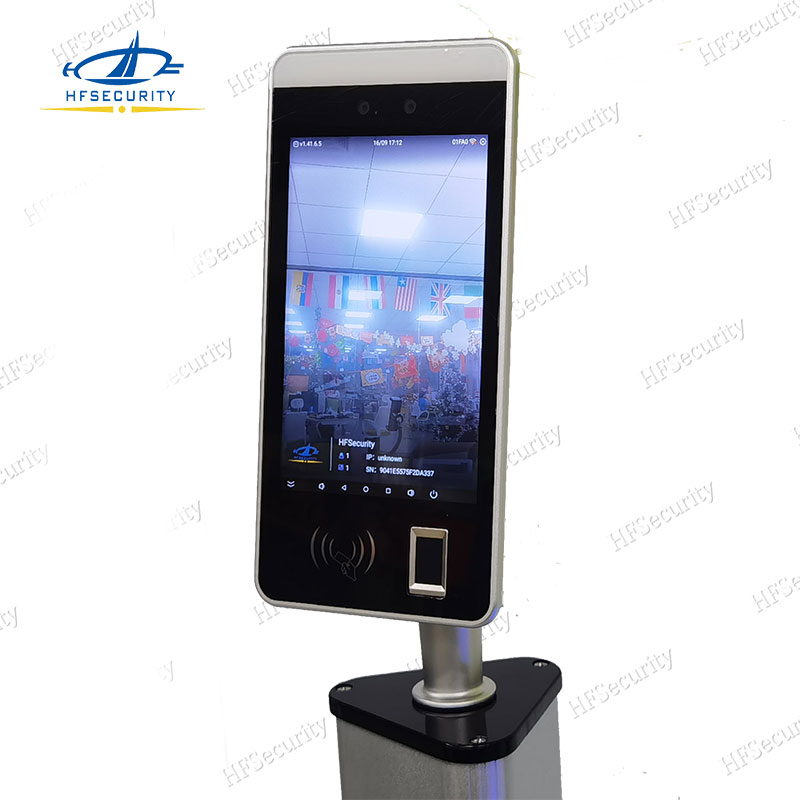 HFSecurity RA08F Android 8Inch AI Face Recognition Solution Dual Cameras Biometric Fingerprint Reader Time Attendance System API