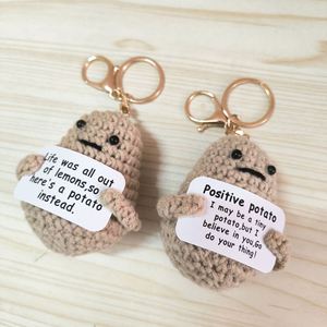 Mini poupée en laine tricotée en forme de pomme de terre, mignonne et optimiste, pour décoration maison et voiture, porte-clés, cadeau, jouet, pendentif de clé - Product Image 4