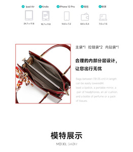 New Fashion Designer Crossbody <b>Bags</b> High Quality PU <b>Leather</b> Shoulder Messenger <b>Bag</b> Casual Totes Luxury Women Handbags and Purses - Product Image 3