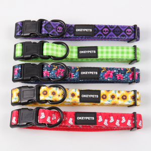 Suministros para mascotas Arnés de perro estampado para perros pequeños y medianos Conjunto de collar de correa de arnés de entrenamiento de mascotas de un paso personalizado - Product Image 3