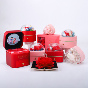 Guorui Cổ Sang Trọng Tăng Hoa Trang Sức Hộp Quà Tặng Đồ Trang Sức Biểu Tượng Tùy Chỉnh Vàng Tăng Từ Đồ Trang Sức Màu Đỏ Tăng Đồ Trang Sức Hộp Quà Tặng - Product Image 1