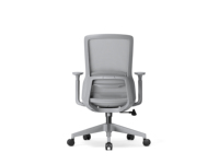 Chaise de bureau à dossier moyen en maille pivotante et inclinable avec accoudoirs fixes