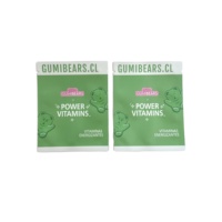 Sachet d'emballage personnalisé à faible MOQ, imprimé, échantillon 1g 3.5g, pour bonbons gélifiés, pochette plate mate à 3 soudures latérales avec encoches de déchirement