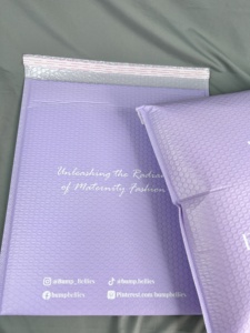 Custom Purple Bubble Padded <b>Bags</b> Printed White Branded Shipping Envelopes for Luxury Skincare & Cosmetics Packaging - Product Image 5