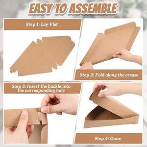 Scatola Triangolare per <span class=keywords><strong>Pizza</strong></span> in Carta Kraft Riciclata, Logo Glitterato, Contenitore Alimentare Antigrasso da Asporto Personalizzabile - Product Image 3