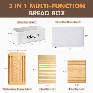 Caja de almacenamiento de madera para rebanador de pan de bambú, organizador práctico para repostería y tostadas en la cocina - Product Image 4