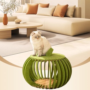 Prix direct usine en forme de citrouille feutre <span class=keywords><strong>chat</strong></span> grotte mignon lit pour animaux de compagnie pour chats en forme de citrouille - Product Image 3