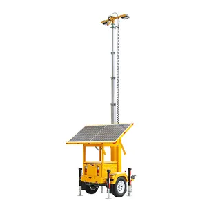 P0315 Mexico Chile Construction Mining Tiltable Rotatable LED Lighting Trailer Long Endurance 8M Super Large Solar Light Tower