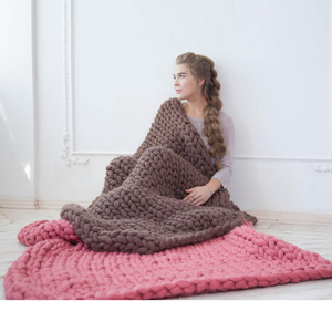 بطانيات محبوكة يدويًا من القطن العضوي الأكثر مبيعًا، بطانية ثقيلة محبوكة بشكل سميك - Product Image 6