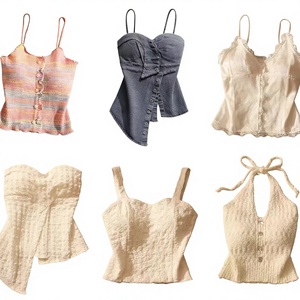 Hauts et chemisiers pour femmes de style européen, tendance printemps-été, hauts révélateurs sexy et audacieux à manches courtes pour filles. - Product Image 2