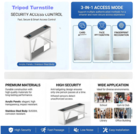 Torniquete Trípode Biométrico con Reconocimiento Facial, Tarjeta RFID y Código QR para Control de Acceso en Gimnasios, Escuelas y Oficinas