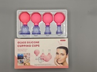 4 pièces ensemble de ventouses en verre verre Silicone ventouses Massage aspiration sous vide ventouses pour corps visage jambe épaule Muscle