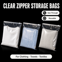 Sacs scellés avec fermeture éclair pour l'emballage des produits, pochettes transparentes en PE avec fermeture coulissante pour les accessoires vestimentaires, vente en gros