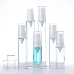 Toptan 10ml 15ml 30ml plastik kozmetik ambalaj şişesi pompa sprey vakum şişeleri havasız sprey şişe