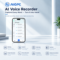 Enregistreur vocal IA intelligent pour réunions, traduction en temps réel, réduction du bruit IA, enregistreur audio numérique portable en aluminium