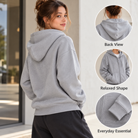 Sweat à capuche zippé personnalisé avec logo, coupe oversize, en molleton épais, style streetwear décontracté pour hommes et femmes