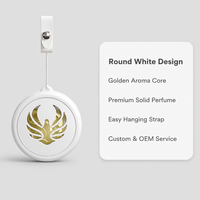 Diffuseur d'arômes pour voiture FTQS, rond, blanc, pendentif parfumé suspendu, désodorisant, OEM, marque privée, longue durée, cadeau auto