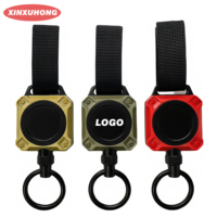 Porte-clés extérieur XXH-P012 rétractable magnétiquement robuste et facile à tirer avec sangle tressée velcro et porte-clés à dégagement rapide