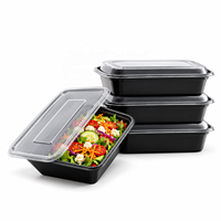 Emballage alimentaire en gros pour repas à emporter, boîte en plastique PP avec couvercle, 24 oz, 32 oz, 38 oz, pour la restauration rapide, les services rapides, les restaurants