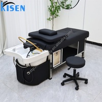 KISEN Lujosa Cama de Masaje Tailandés con Circulación de Agua y Lavabo Spa para Salón de Belleza y Uso Exterior - Cuero PU y Acero Inoxidable