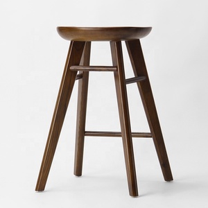 Bán Sỉ Yên Xe Màu Gỗ Óc Chó Hở Lưng Bằng Gỗ Tro Ghế Quán <span class=keywords><strong>Bar</strong></span> Ngồi - Product Image 4