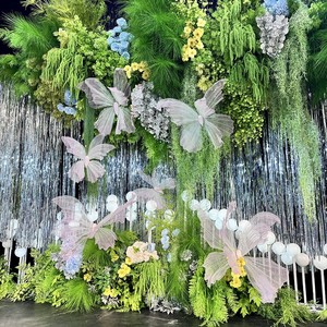 Vente en gros, promotion : Fleurs artificielles en organza double couche, motif ange et papillon, pour décoration de mariage et arrangements floraux hauts pour événements - Product Image 1