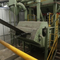 Machine de sablage automatique pour bandes d'acier, vente directe usine, pompe, moteur, PLC, collecteur de poussière à jet pulsé inclus