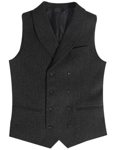 <span class=keywords><strong>Gilet</strong></span> da <span class=keywords><strong>uomo</strong></span> in Tweed Vintage stile Steampunk con collo a V Slim Fit formale da <span class=keywords><strong>uomo</strong></span> da sposa - Product Image 2