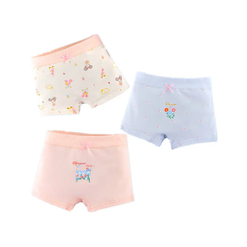 Hữu Cơ Cotton Mềm Bé Cô Gái Đồ Lót Thoáng Khí Trẻ Sơ Sinh Quần Short Với Vui Vẻ Mô Hình Động Vật Trẻ Em Toddler Ngắn Quần Quần Quần Lót