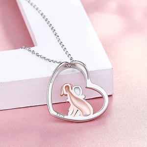 <span class=keywords><strong>Collana</strong></span> <span class=keywords><strong>con</strong></span> Ciondolo a Forma di Cuore e Cane <span class=keywords><strong>in</strong></span> <span class=keywords><strong>Argento</strong></span> Sterling <span class=keywords><strong>925</strong></span> Placcato Rodio <span class=keywords><strong>con</strong></span> Zirconi e Catena a Bambù per Matrimoni/Fidanzamenti/Feste per Amanti dei Cani - Product Image 4