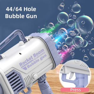Juego al aire libre para niños <span class=keywords><strong>Summy</strong></span> Blower Boom Big Bubbles Machine Maker Light Flash 64 Hole Launcher Bazooka Rocket Bubble Gun - Product Image 3