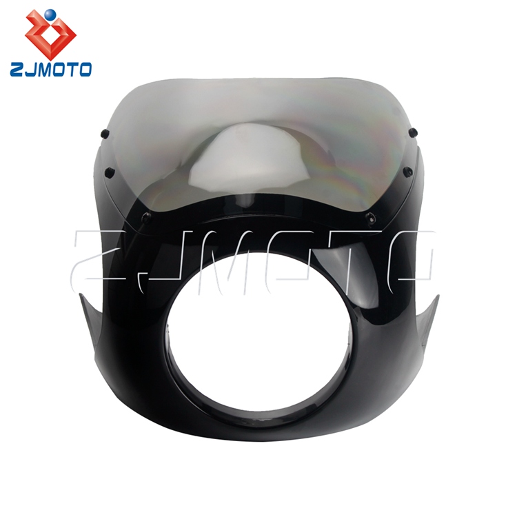 Parafango Anteriore Per Moto Con Spoiler - Adatto A Modelli 2006-2017 - Kit Con Staffa E Viti, Colore Nero Lucido - 2