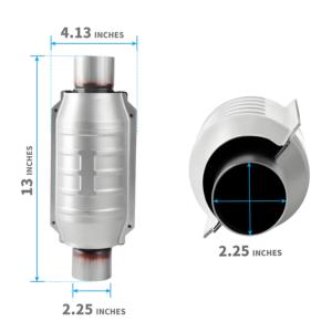 符合 EPA 标准的 <span class=keywords><strong>2</strong></span>.5 英寸通用催化转换器，带 O2 传感器端口，高流量 400 电池单元，不锈钢材质，性能卓越，适合 53005 - Product Image 5