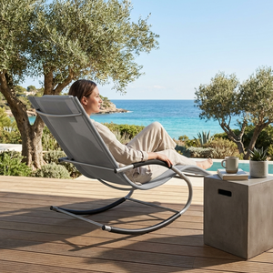 Sedia <span class=keywords><strong>da</strong></span> Giardino Moderna Portatile con Telaio in Acciaio Rinforzato 2*1, Rete Traspirante, Verniciata a Polvere, Smontabile (KD) per Piscina e Parco - Product Image 2