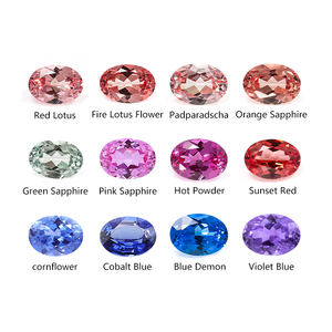 Piedras Preciosas Sueltas de Zafiro Cultivado en Laboratorio, Corte Ovalado, Multicolor, Azul, Rojo, Amarillo, Verde, Corindón Sintético para Joyería - Product Image 4