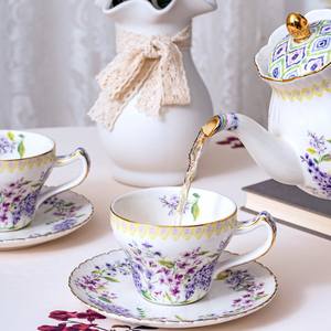 Ensemble de théière en céramique de style français, tasse à café et soucoupe, ensemble de luxe pour le thé de l'après-midi - Product Image 3