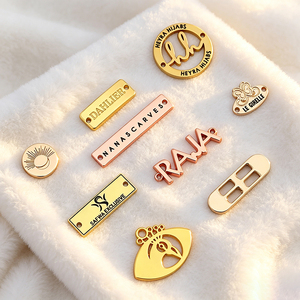 Own Design Custom Metal Brand Tags Engraved Metal <b>Name</b> <b>Plates</b> Private Sewable Labels for Apparel & Handbags - Product Image 2