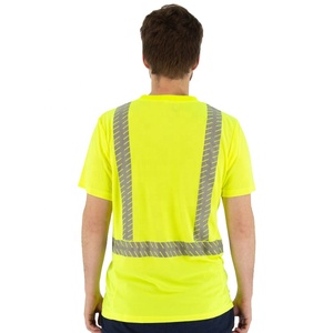 T-shirt de sécurité haute visibilité réfléchissant pour hommes, vêtements de travail de construction respirants à séchage rapide, chemise de travail routier extérieur personnalisable - Product Image 3