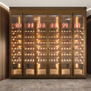 Armadio frigo vino moderno commerciale formato personalizzato 304 acciaio inox espositore in legno elettrico per uso domestico - Product Image 4