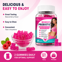 Gummies Probiotiques pour Femmes, Fournisseur d'Usine OEM/ODM, Favorisent la Flore Vaginale et l'Équilibre du pH, Saveur Naturelle de Baies (60 Unités)