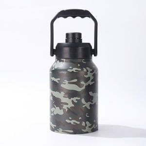 Bouteille d'eau isotherme en acier inoxydable à double paroi personnalisée pour le sport et les voyages en plein air, avec poignée et couvercle à vis - Product Image 5