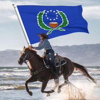 Bandera de Pohnpei de 3x5 pies, poliéster de lujo resistente y duradero, para interiores/exteriores con rayas cosidas y ojales de latón
