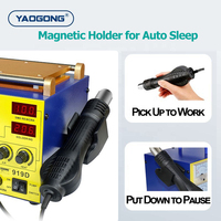 YAOGONG 919D NUEVA Estación de Soldadura 5 en 1 con Pistola de Aire Caliente Automática y Fuente de Alimentación CC para Soldadura SMD, Retrabajo y Reparación de Teléfonos Móviles