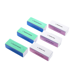 Wholesale Premium 4-Sided <strong>Nail</strong> <strong>Buffer</strong> <strong>Block</strong> Double-Sided Colorful <strong>Nail</strong> File Sponge Material for Salon <strong>Use</strong> Straight Pattern - Product Image 1