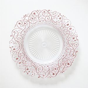 Assiettes de chargeur en plastique réutilisables de haute qualité pour les assiettes de chargeur transparentes rondes d'événement de mariage avec fleur évidée - Product Image 4