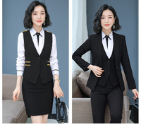 Vêtements de travail personnalisés en gros pour les serveuses de bar KTV, ensembles de 3 pièces, manches longues, restauration, hôtel, restaurant, uniforme du personnel
