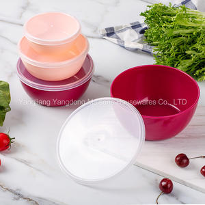 Juego de cuencos de plástico con tapa para ensalada, accesorios de cocina de Maisons, duraderos, coloridos, 4 Uds., venta al por mayor - Product Image 2