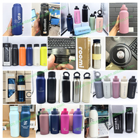 Bouteille d'eau isotherme blanche crème avec support magnétique pour téléphone, gourde thermos pour boissons chaudes et froides, avec logo, 1L
